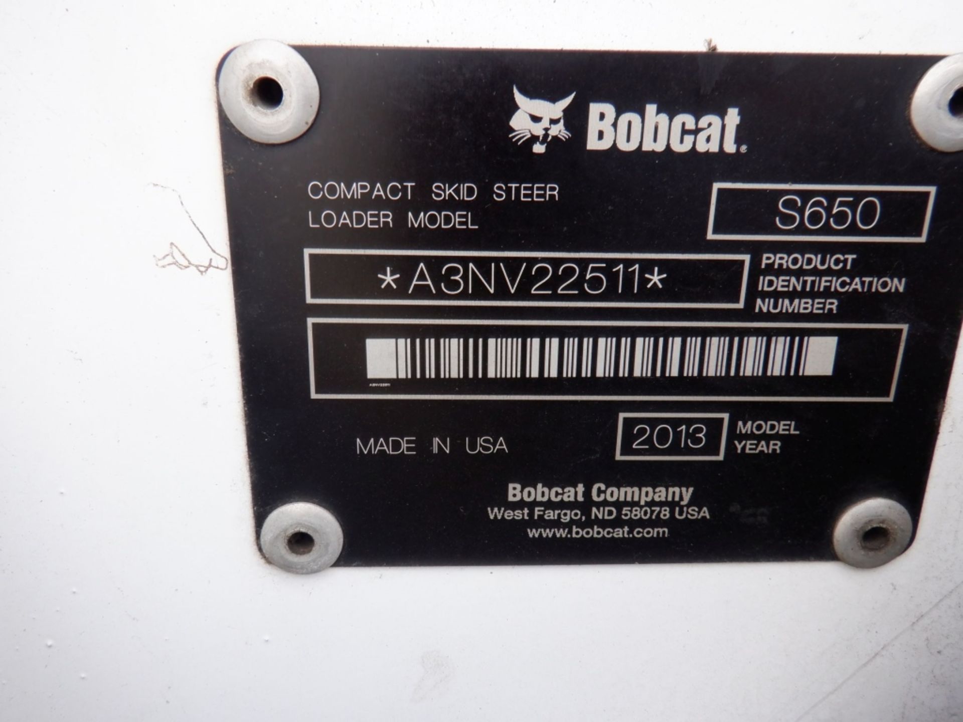 2013 Bobcat S650 Skid Steer Loader, - Image 22 of 22