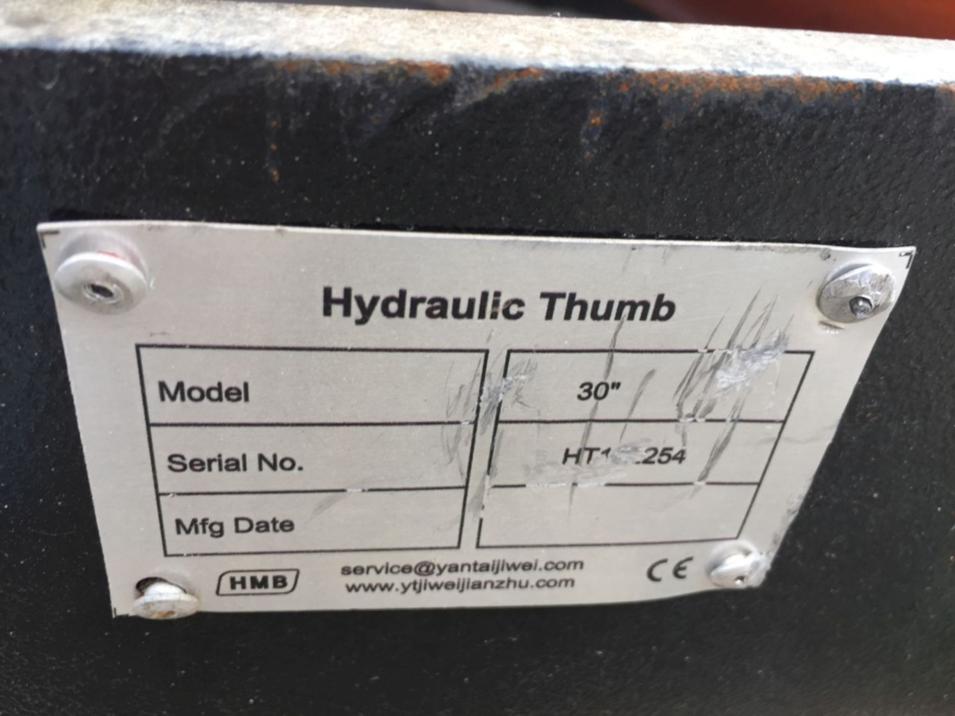 Unused 2021 Hanmen HMB 30" Hydraulic Thumb - Image 3 of 3