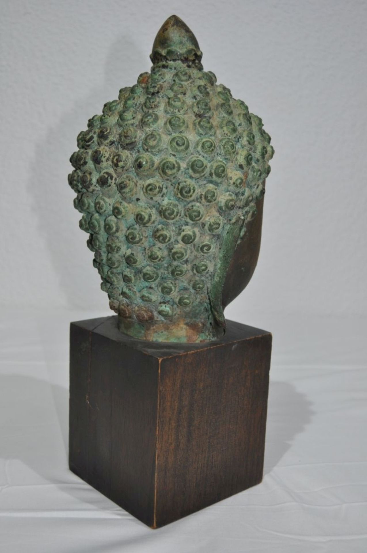 Alter Bronze Buddhakopf - Bild 4 aus 4