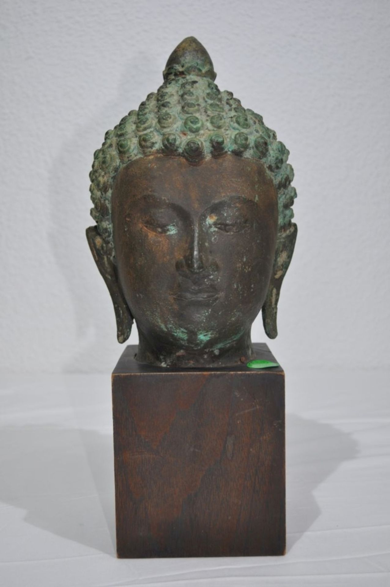 Alter Bronze Buddhakopf - Bild 3 aus 4