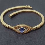 Antikes Armband, mit kornblumenblauem Saphir