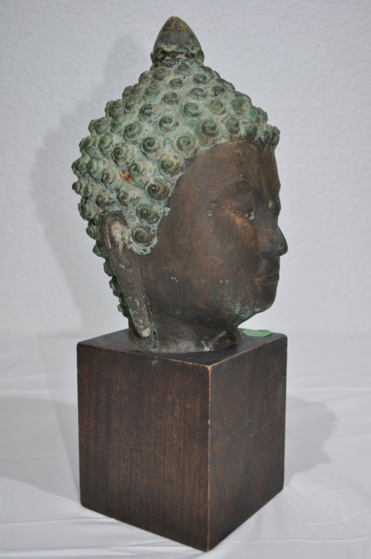 Alter Bronze Buddhakopf - Bild 2 aus 4