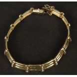 Massives Gold-Armband 585 GG, 39 Brillanten