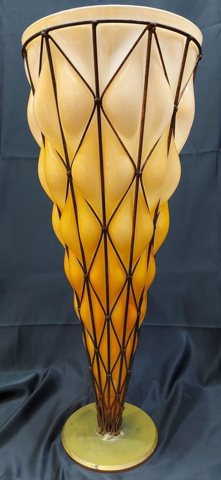 XXL Traumhaft schöne Glas Vase riesige Vase in Metallmontur verm. Murano o. Daum - Bild 10 aus 11