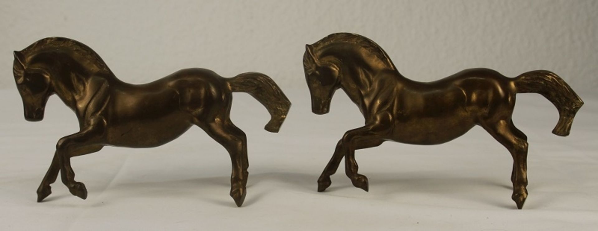Buchstützen 2 steigende Pferde Hengste Messingfiguren - Bild 3 aus 4