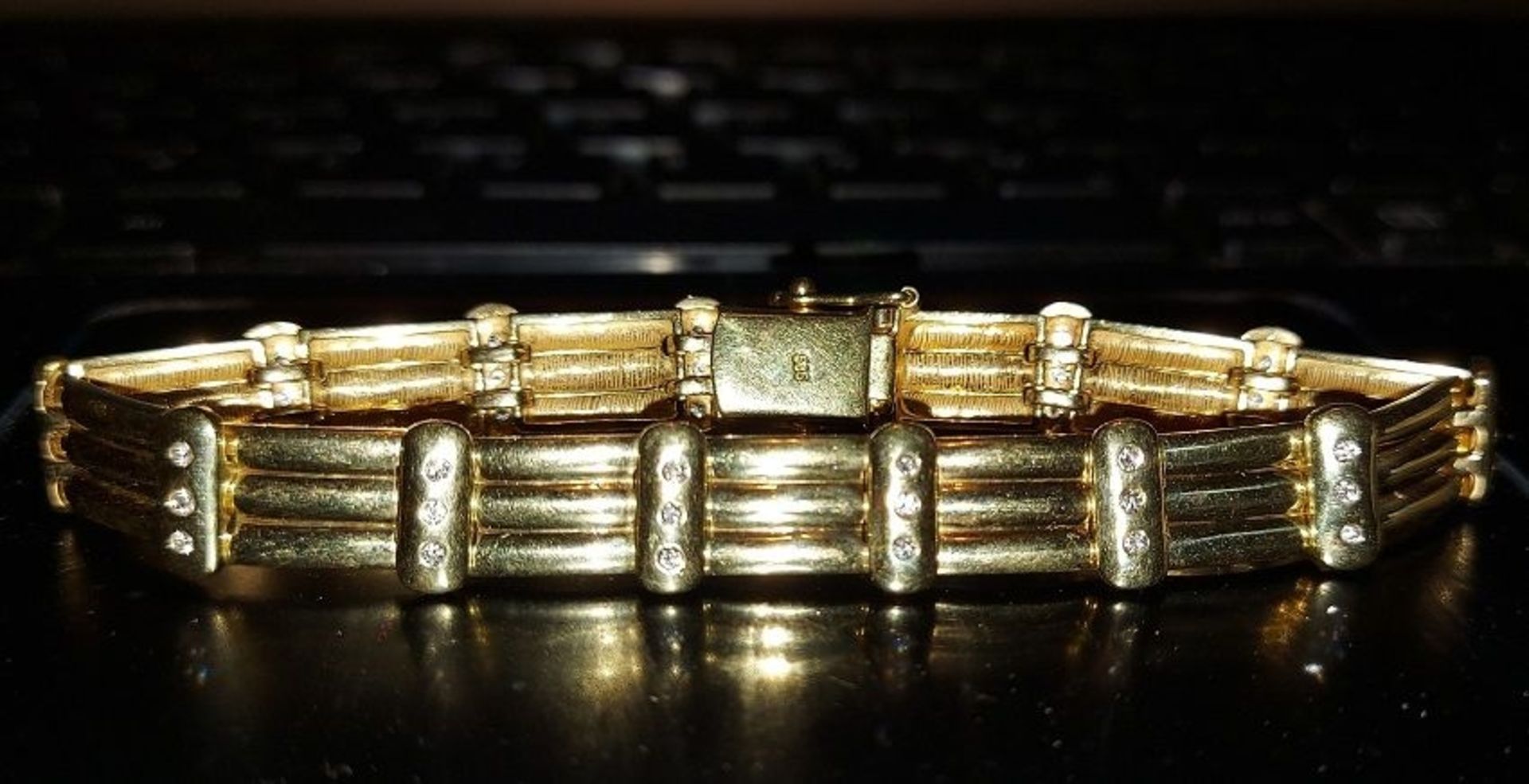 Massives Luxus Gold Armband 585 GG, 39 Brillanten - Bild 3 aus 3