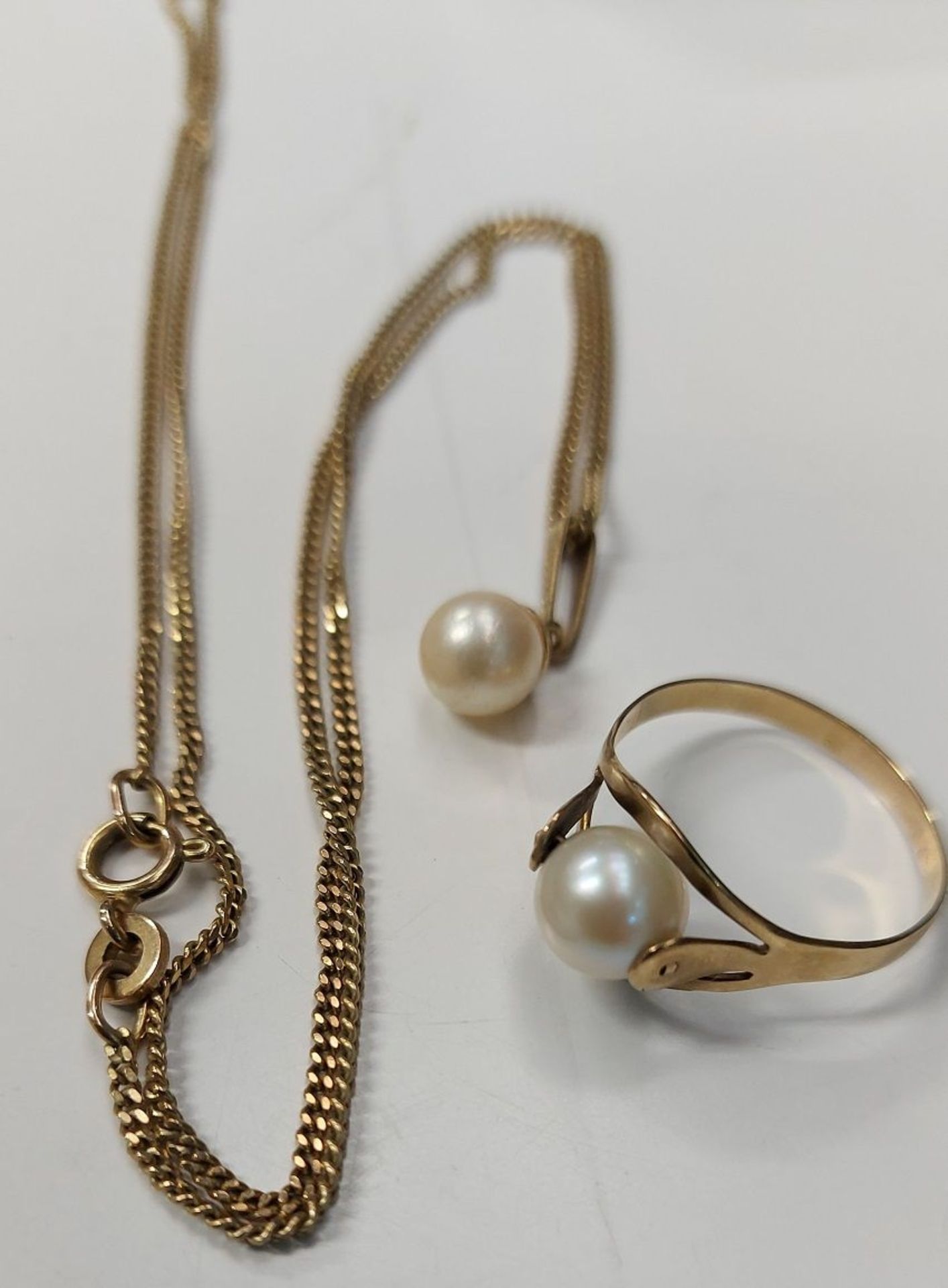 Schönes Gold 585 GG 333 GG Perlen Set, Kett, Anhänger & Ring - Bild 6 aus 6