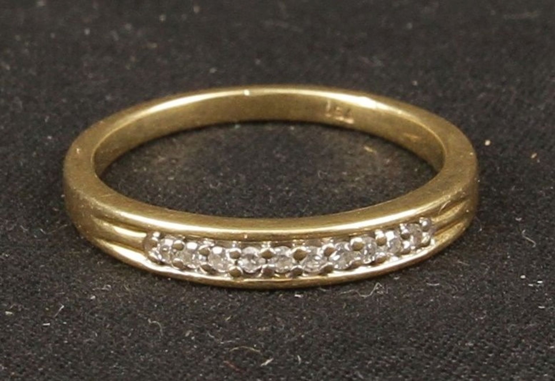 Schlichte Eleganz 750er GG Gold Damenring 10 Diamanten ca. 3,5g - Bild 3 aus 3