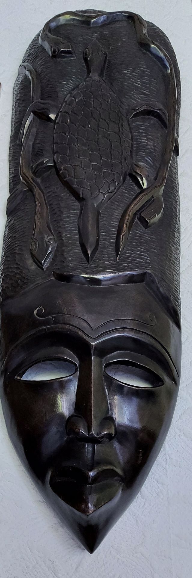 Aus Kapitänsnachlass - XL Wandmaske Holzmaske orig. Jamaika jamaikanische Handarbeit - Bild 4 aus 6