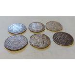 Für den Tierschutzverein Gifhorn: 5 alte Silbermünzen + Reichsmark  1935