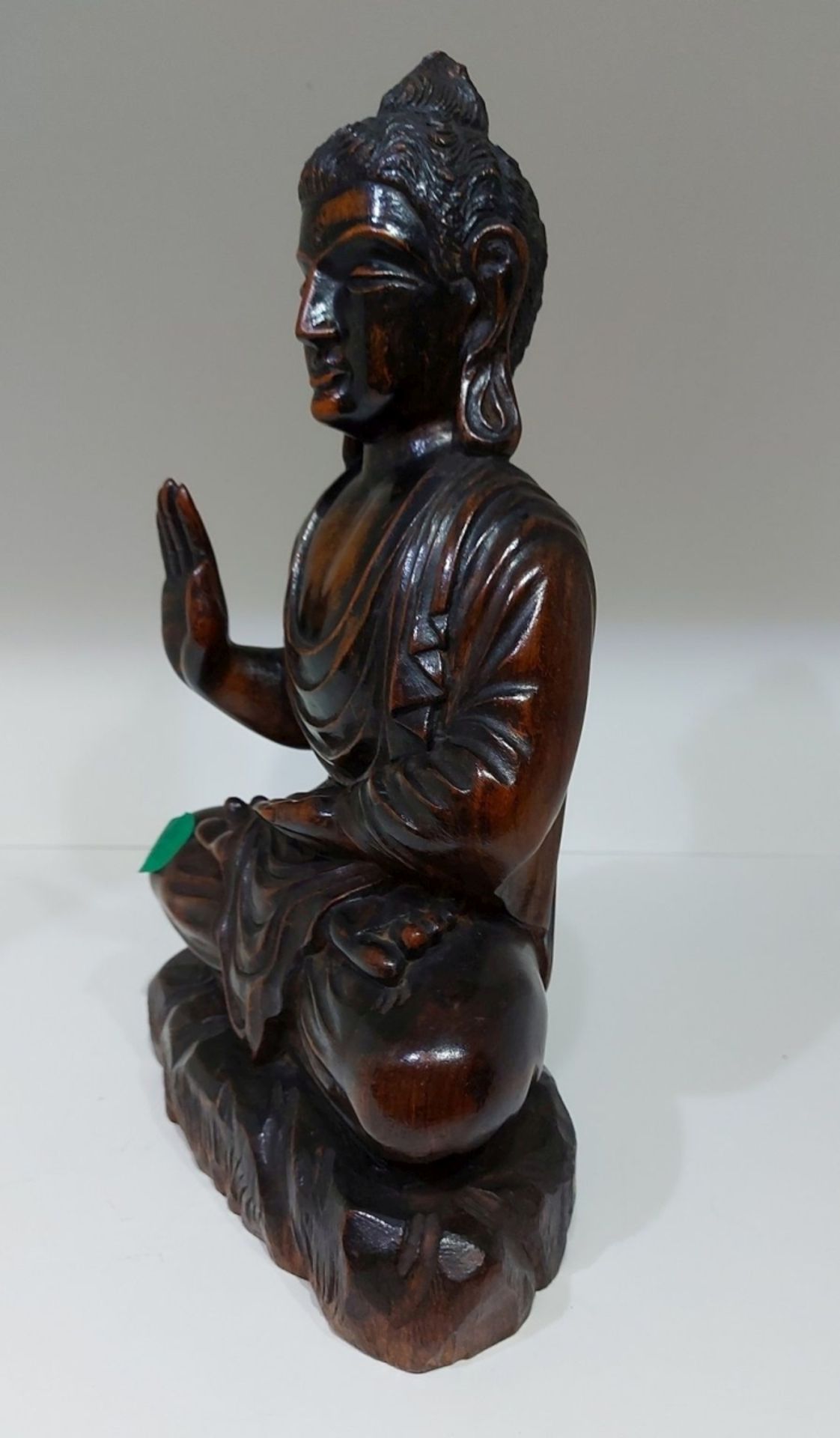 Aus Kapitänsnachlass - Alter indischer Buddha Holz handgeschnitzt - Image 2 of 3