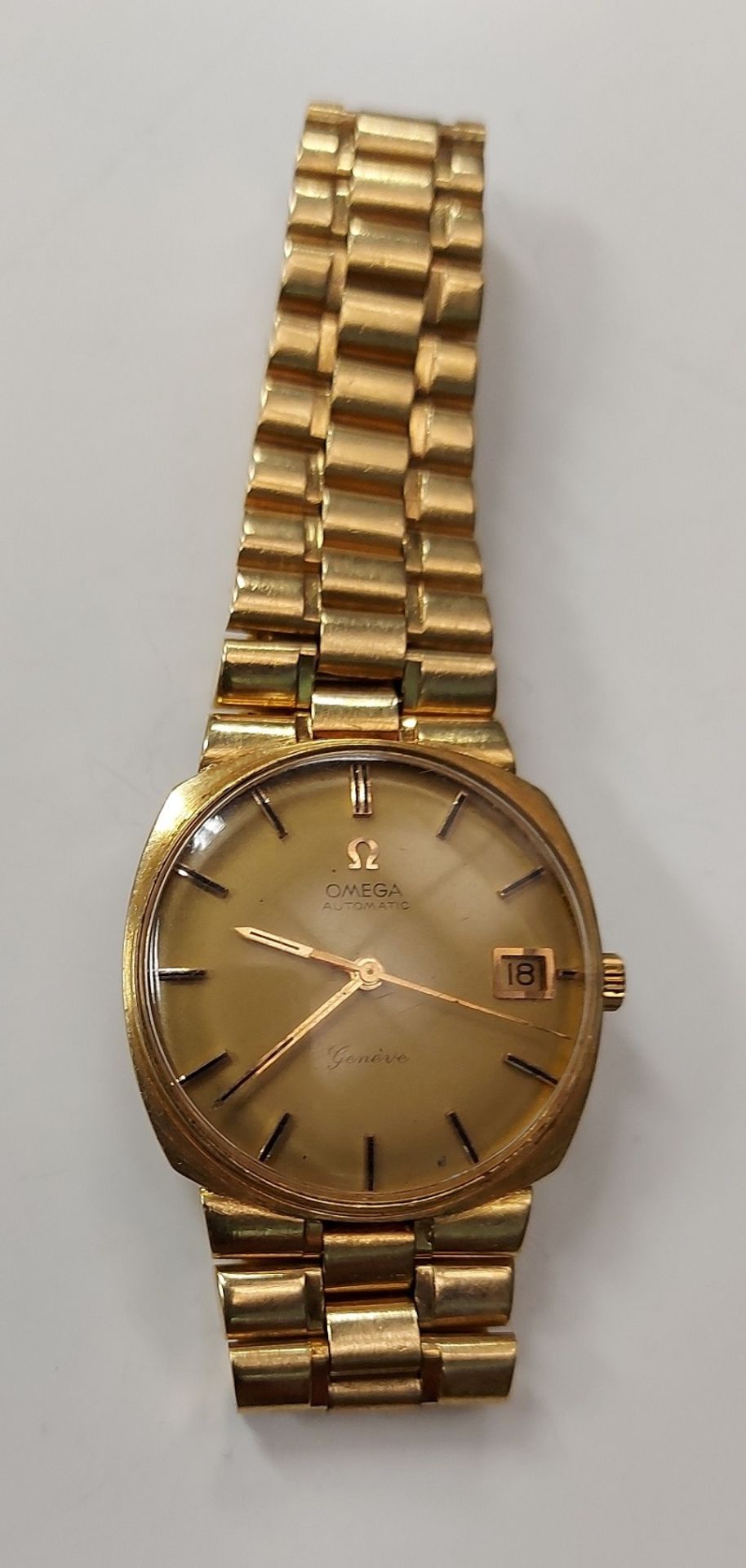 Schöne alte 750er 18K HAU OMEGA GENEVE AUTOMATIC HERRENUHR - Image 5 of 13