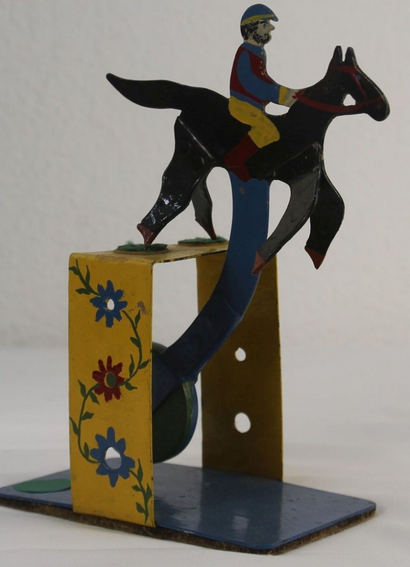 Alte Balancefigur, Wippfigur, Reiter mit Pferd - Bild 2 aus 4