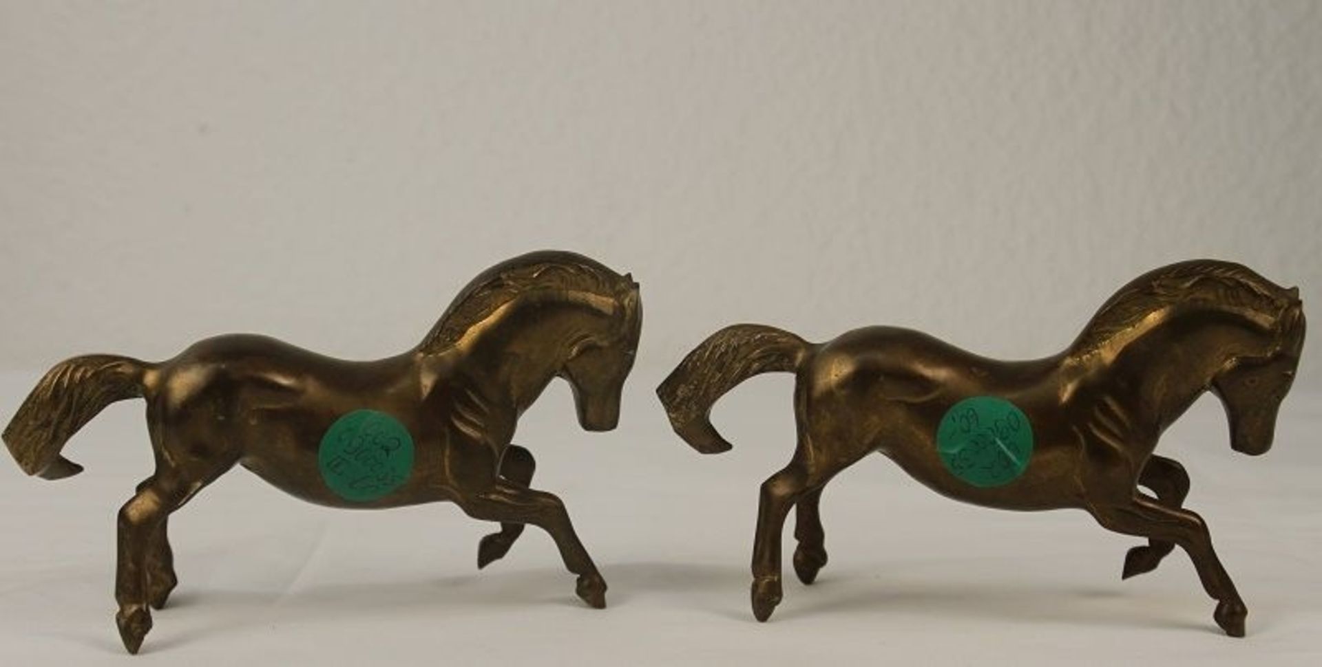 Buchstützen 2 steigende Pferde Hengste Messingfiguren - Bild 2 aus 4