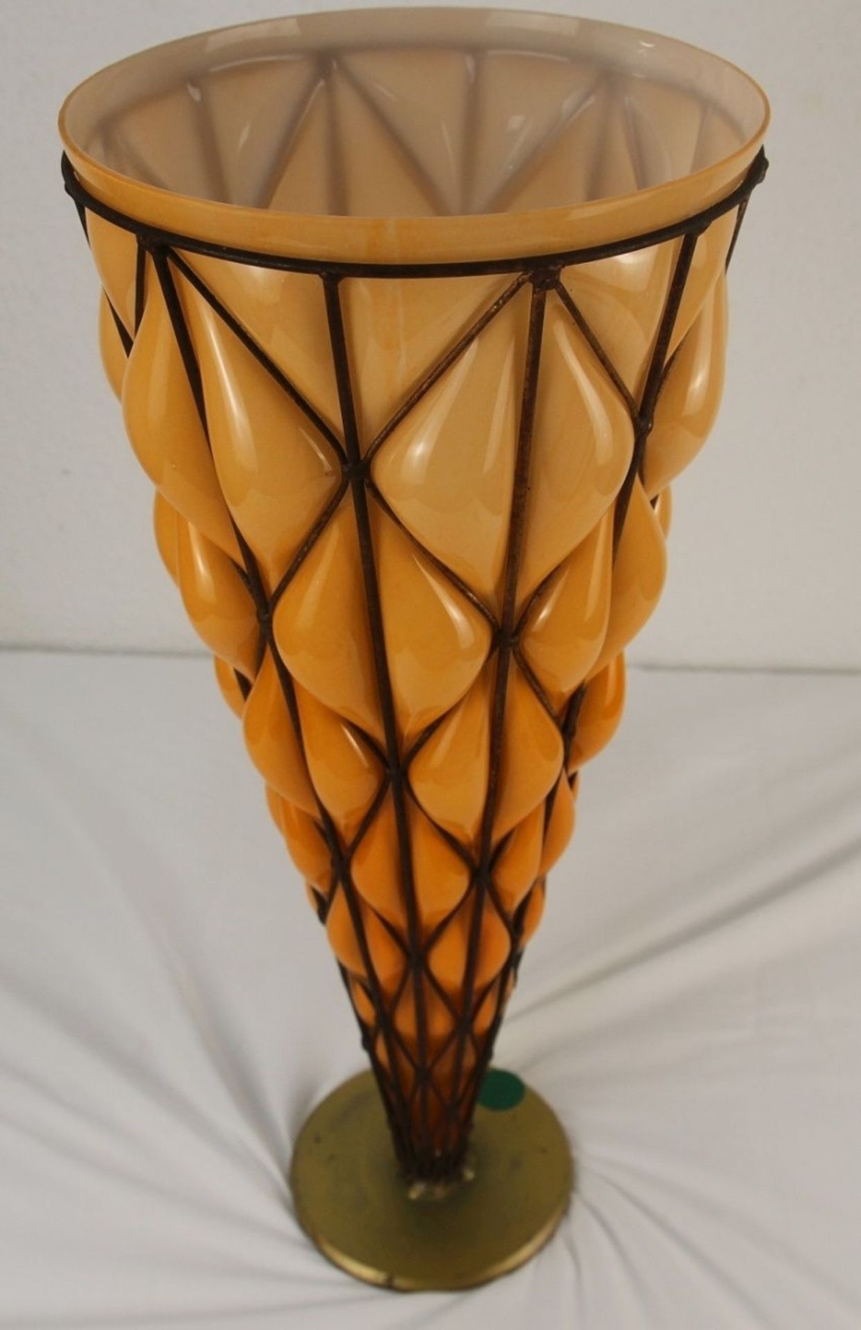 XXL Traumhaft schöne Glas Vase riesige Vase in Metallmontur verm. Murano o. Daum - Bild 3 aus 11