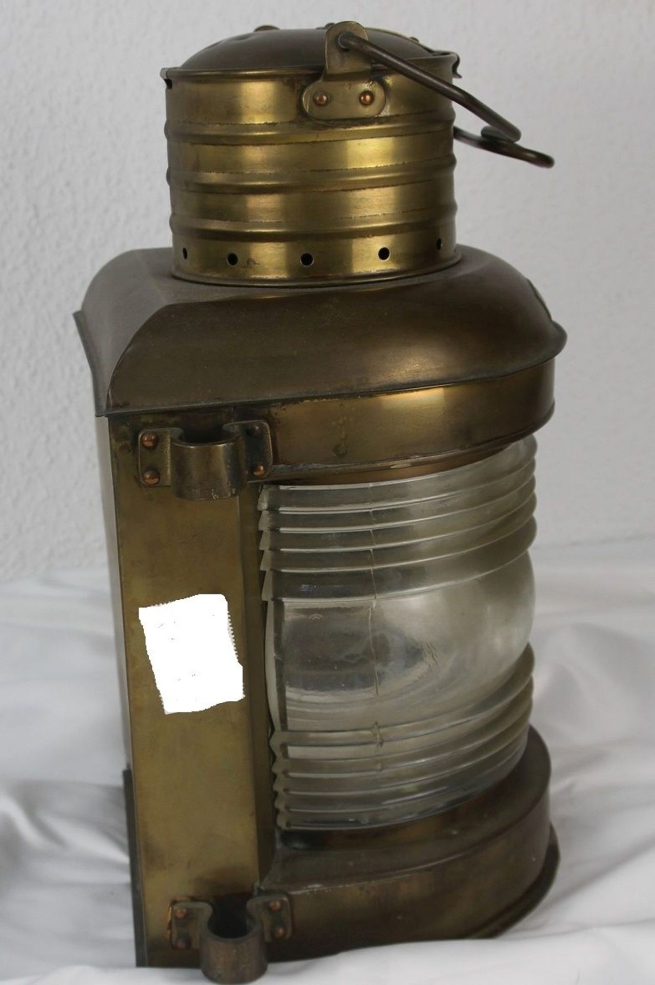 Aus Kapitänsnachlass - alte maritime Messinglampe H 44cm - Bild 4 aus 5