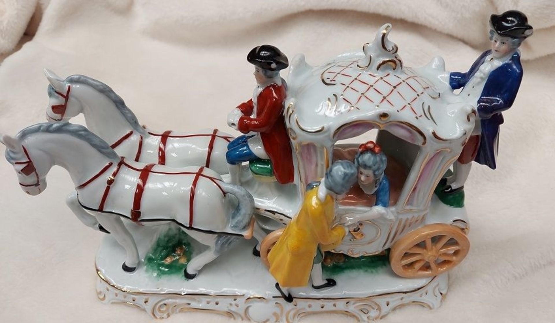 Alte dekorative Pferde Kutsche Porzellan Ludwigsburg - Bild 7 aus 7