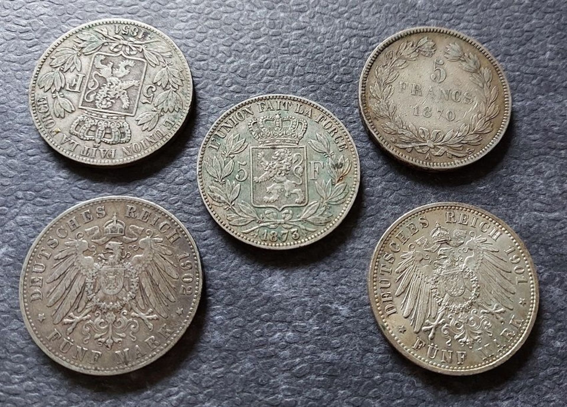 Für den Tierschutzverein Gifhorn: 5 Stk. antike Silbermünzen 5 DR Kaiserreich - Image 3 of 3
