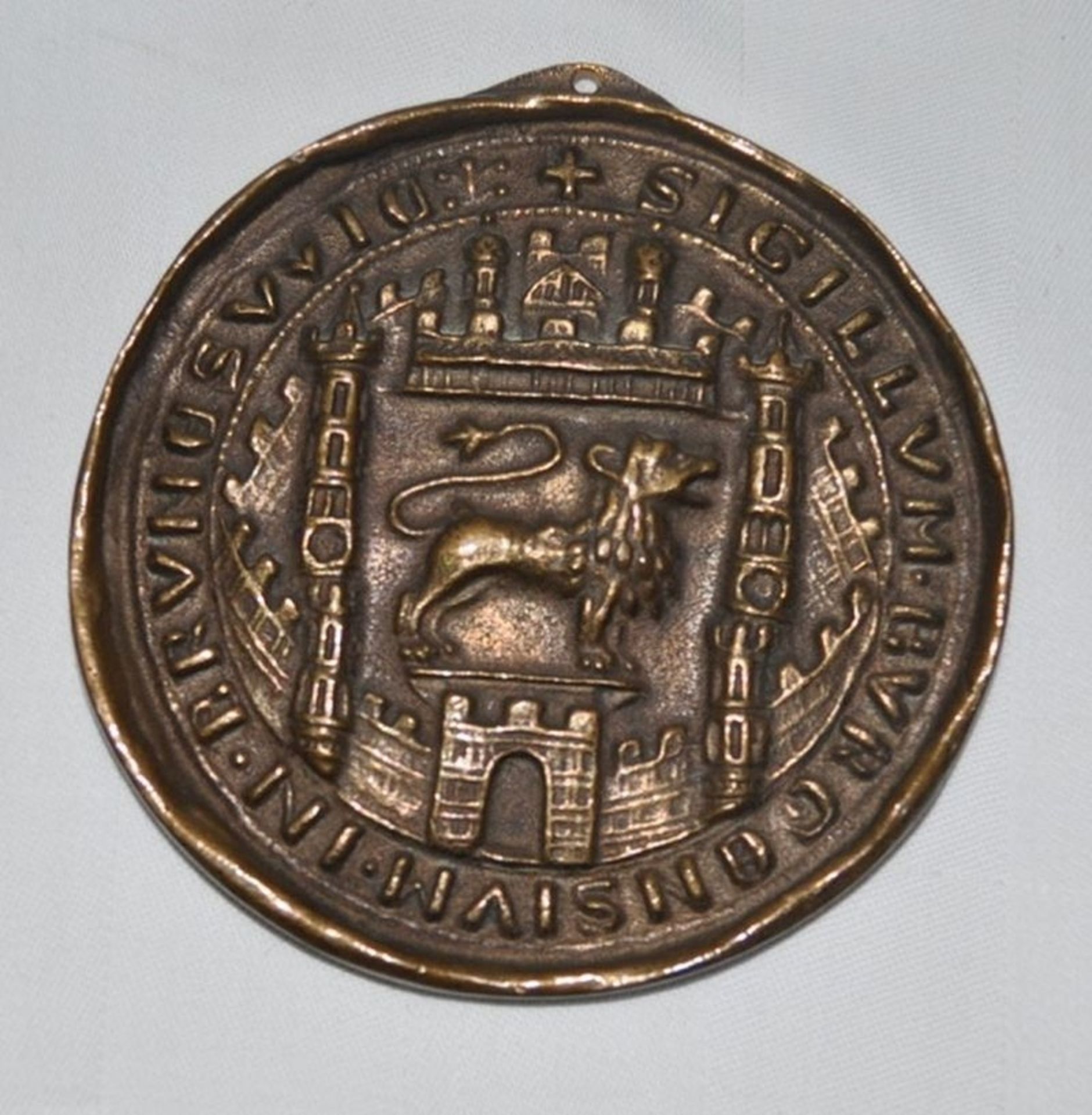 Altes Stadtsiegel Braunschweig Bronze Ø ca. 9cm - Bild 3 aus 4