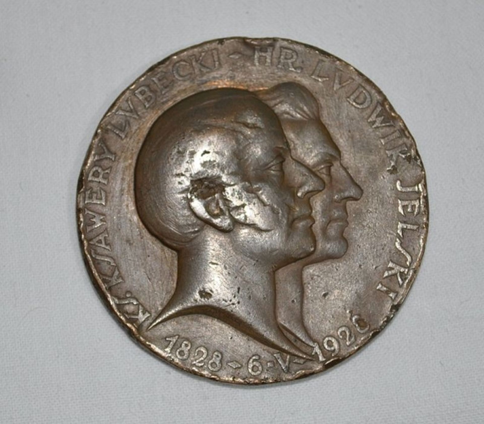 Alte polnische Bronze Medaille 1928 Ø ca. 6cm