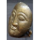 Alte Maske Gesichtsmaske Messing Maske  ca. 22,5cm