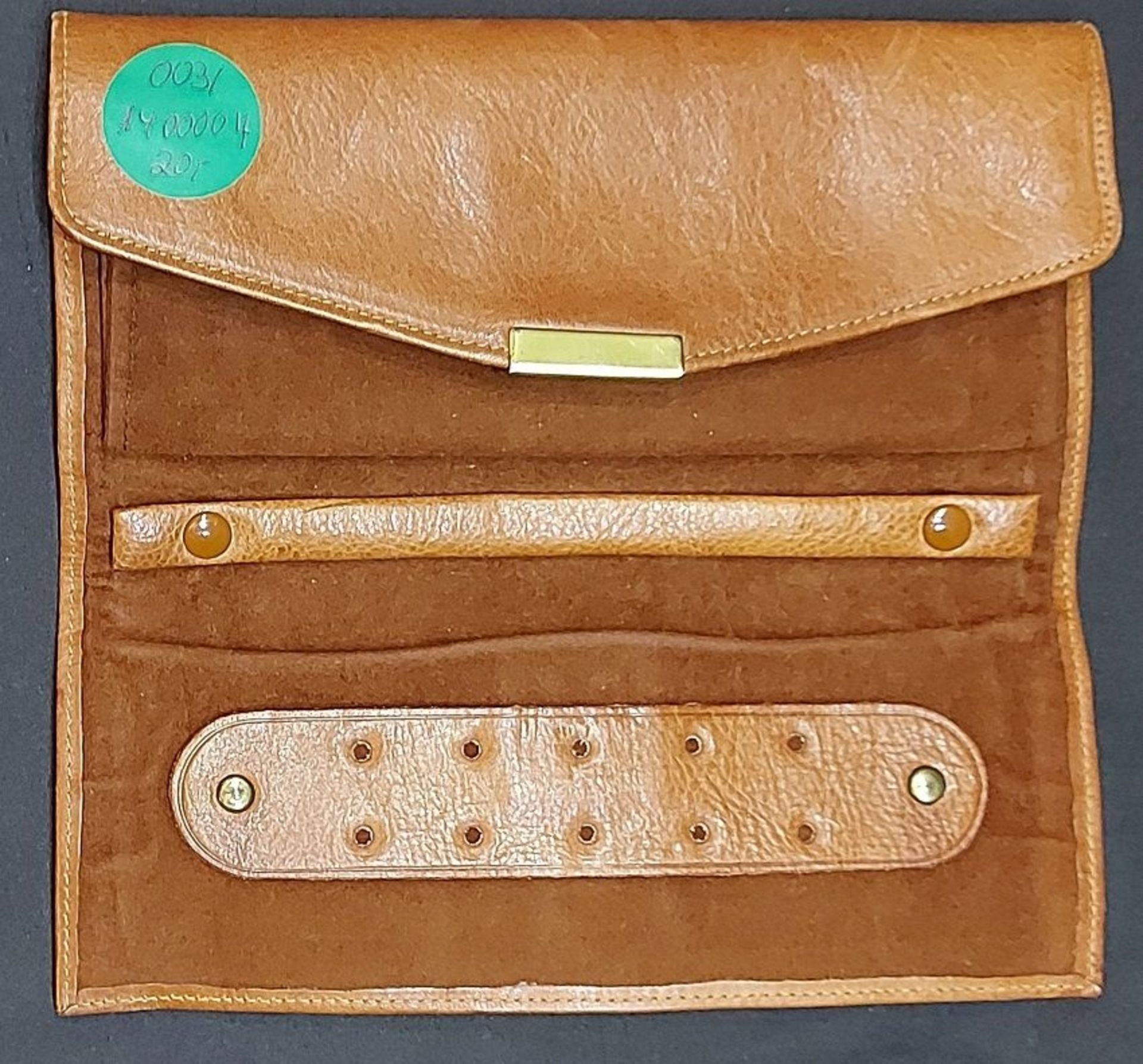 Vintage Leder Schmucketui verm. Straußenleder