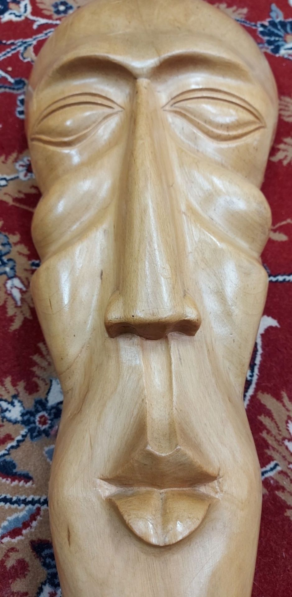 Aus Kapitänsnachlass - XL Holz Maske Wandbehang Sri Lanka ca. 60cm - Bild 3 aus 5