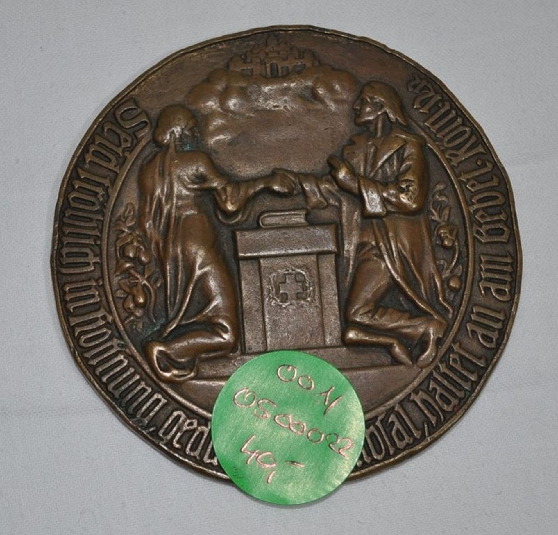 Alte Bronze Medaille Ø 9,8cm Zur Goldenen Hochzeit - Image 4 of 4