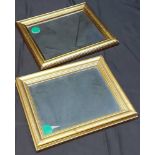 1 Paar gerahmte Spiegel schlichter Goldrahmen 30x25cm