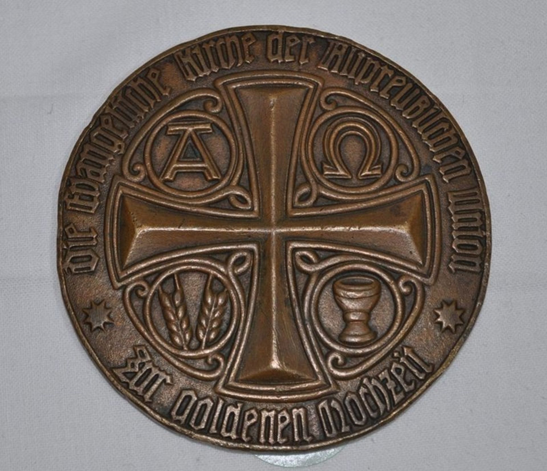 Alte Bronze Medaille Ø 9,8cm Zur Goldenen Hochzeit