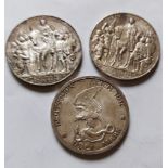 Für den Tierschutzverein Gifhorn: 3 Stk. antike Silbermünzen 1913 Preussen Befreiungskrieg