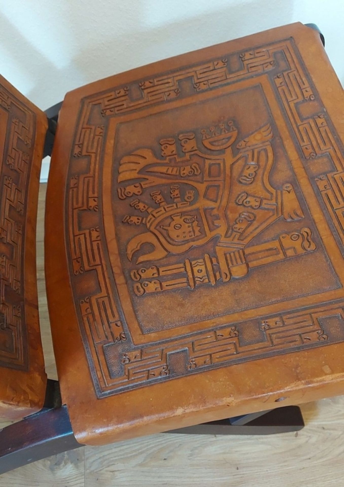 Außergewöhnlicher Büffelleder Lederstuhl PERU Inka Design Kolonialstil - Bild 8 aus 9