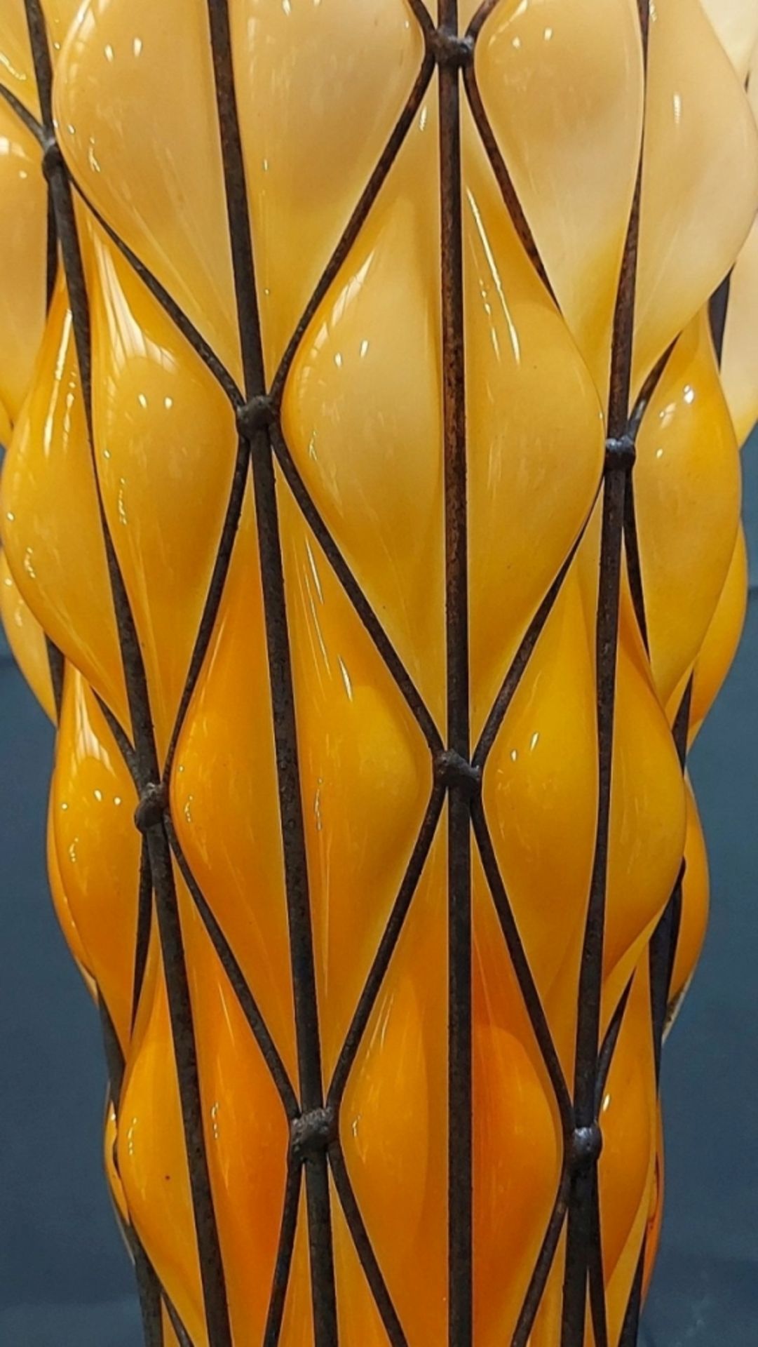 XXL Traumhaft schöne Glas Vase riesige Vase in Metallmontur verm. Murano o. Daum - Bild 8 aus 11