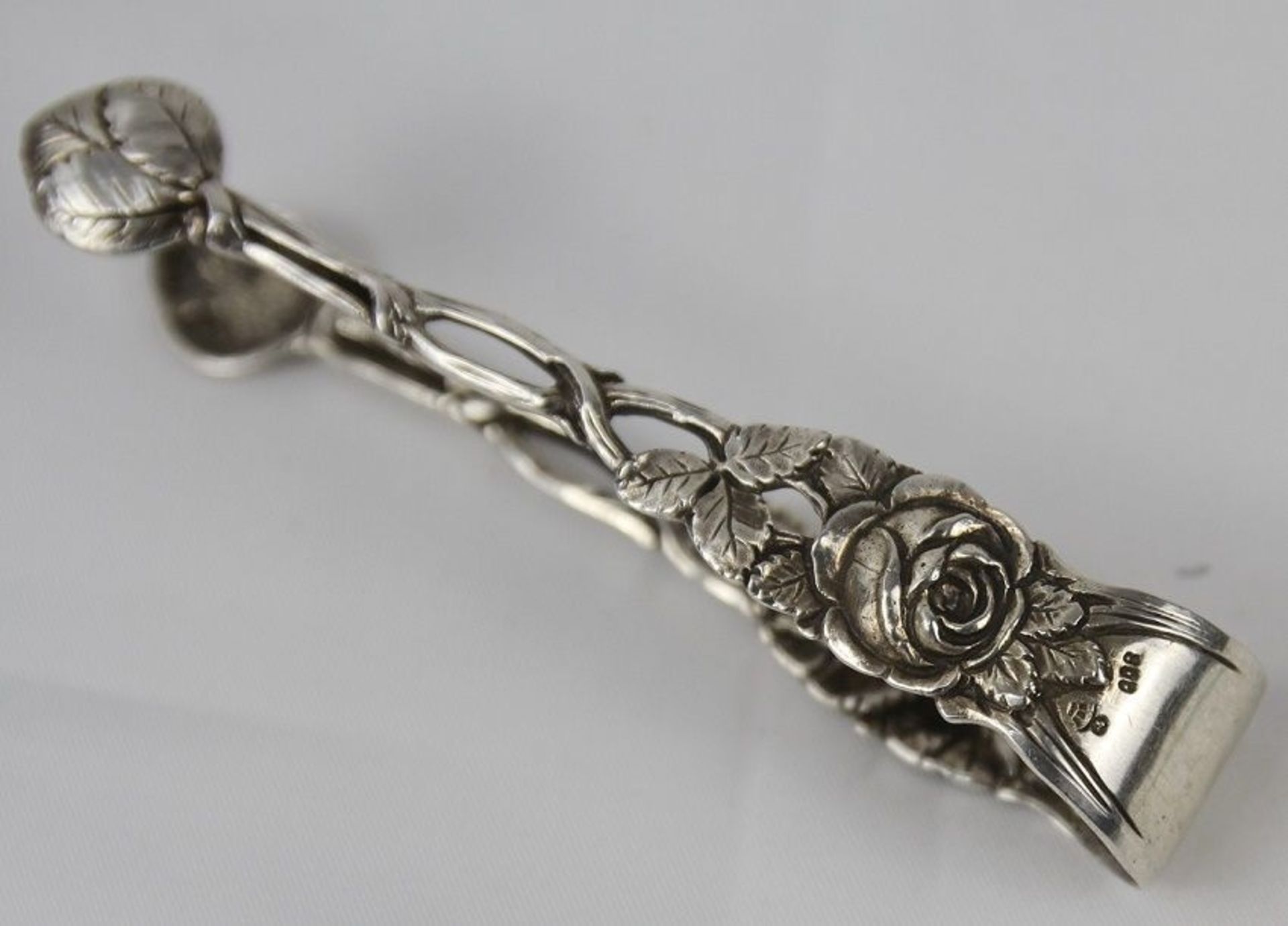 Antike Zuckerzange Hildesheimer Rose 800er Silber - Bild 3 aus 3