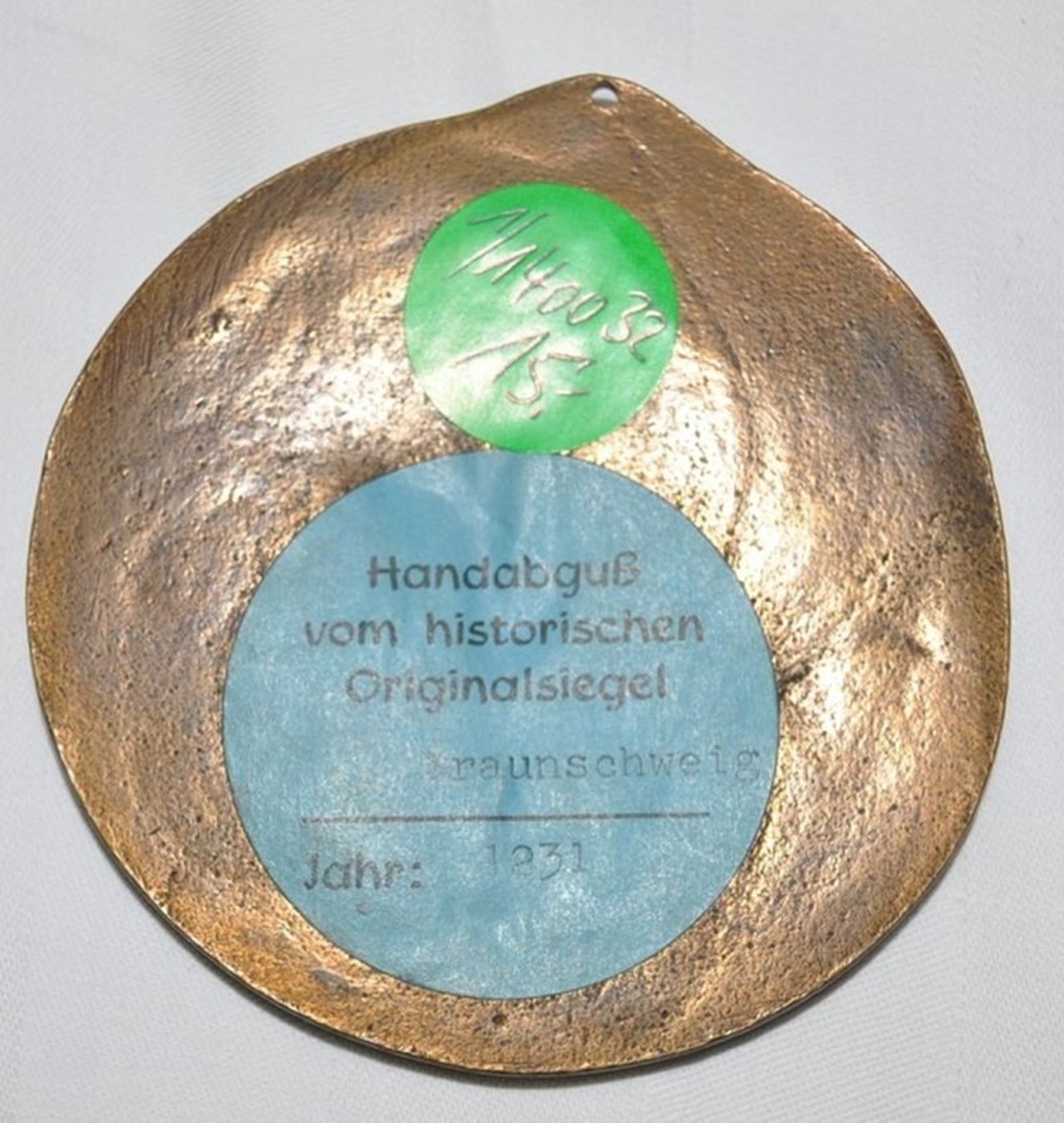 Altes Stadtsiegel Braunschweig Bronze Ø ca. 9cm - Bild 2 aus 4