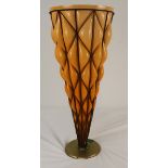 XXL Traumhaft schöne Glas Vase riesige Vase in Metallmontur verm. Murano o. Daum