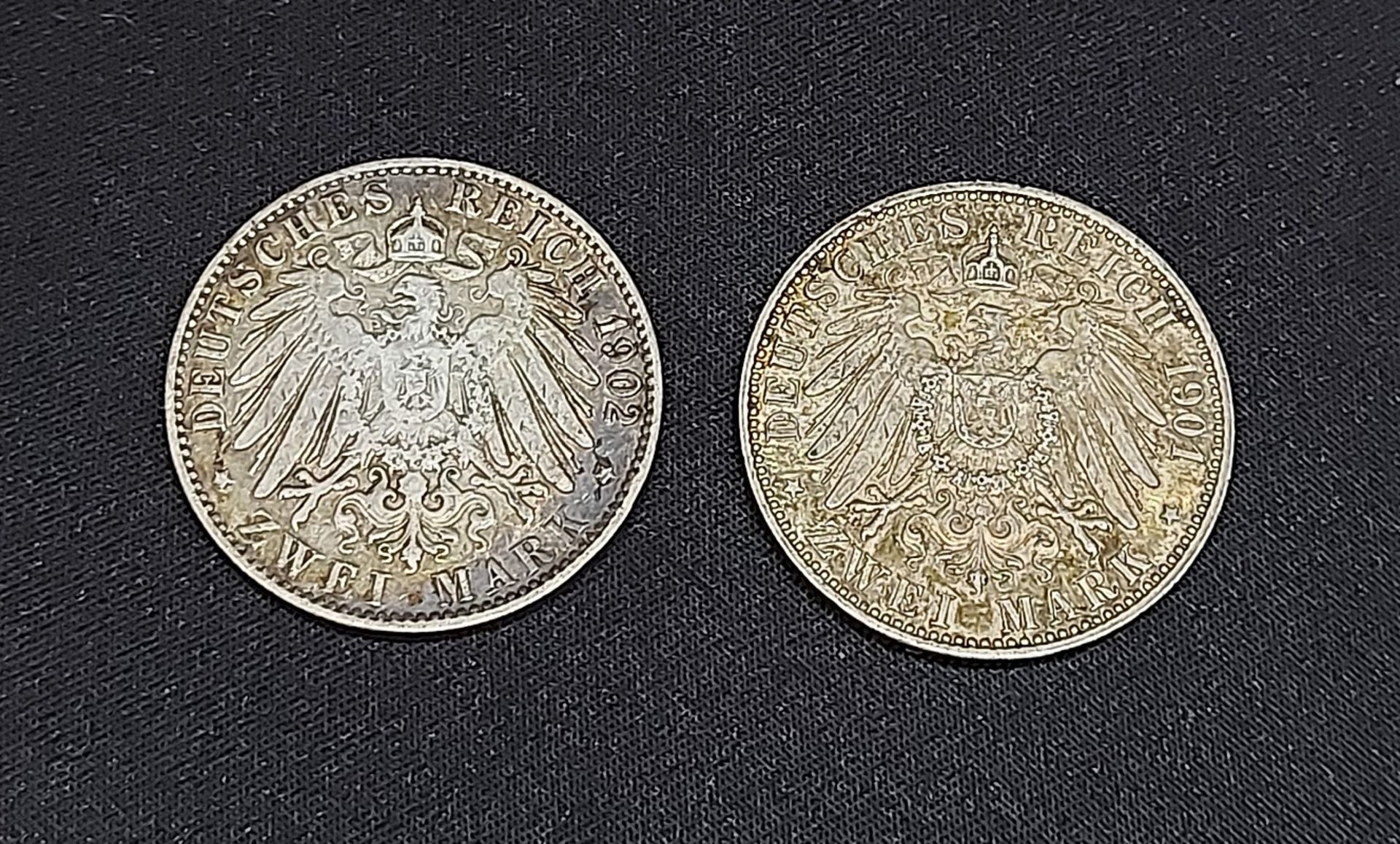 Für den Tierschutzverein 2 x 2 Mark Silbermünzen 1901/1902 - Bild 3 aus 4