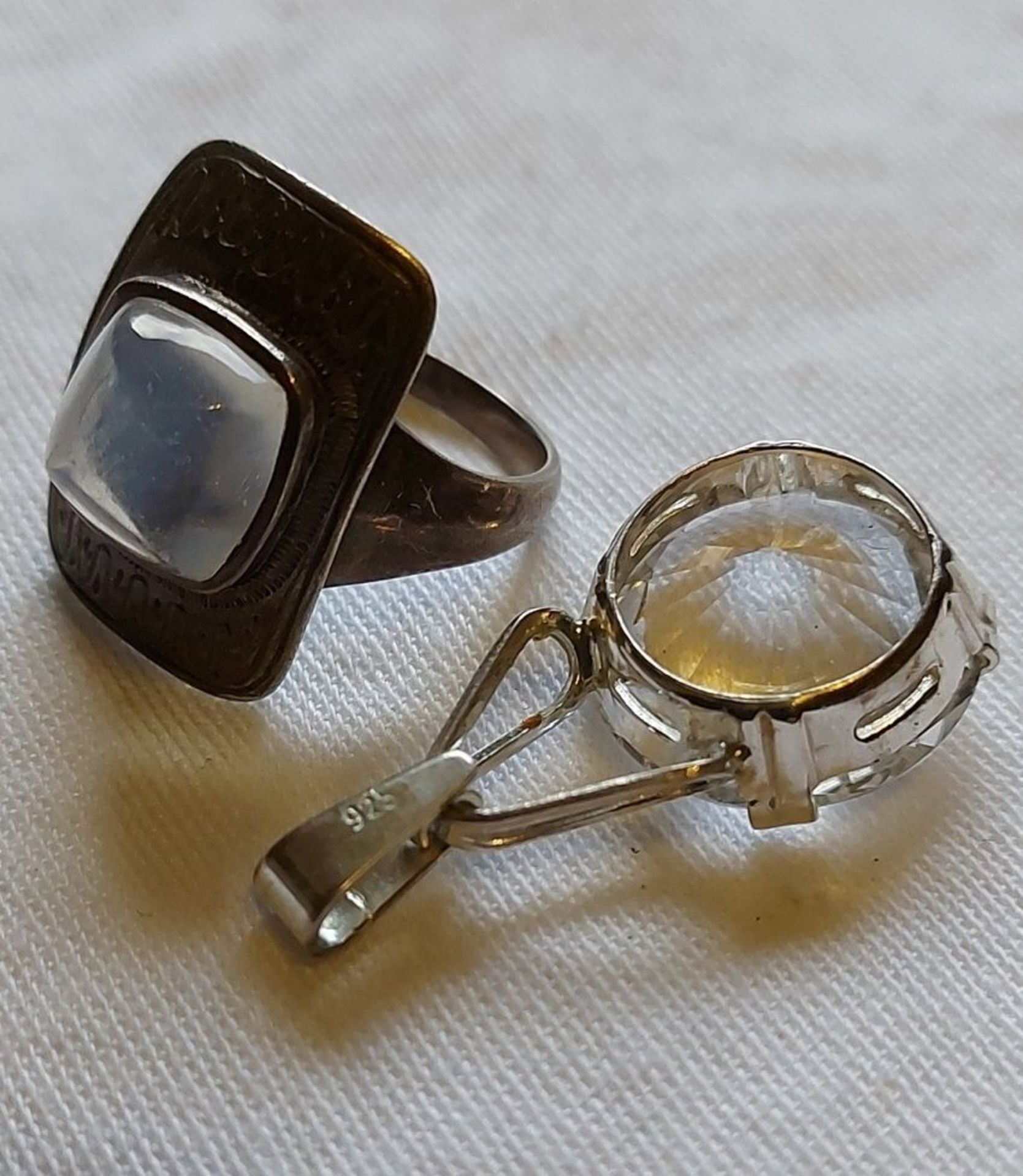 Schönes Konvolut 925er Silberschmuck Mondstein Ring und Anhänger - Bild 3 aus 5