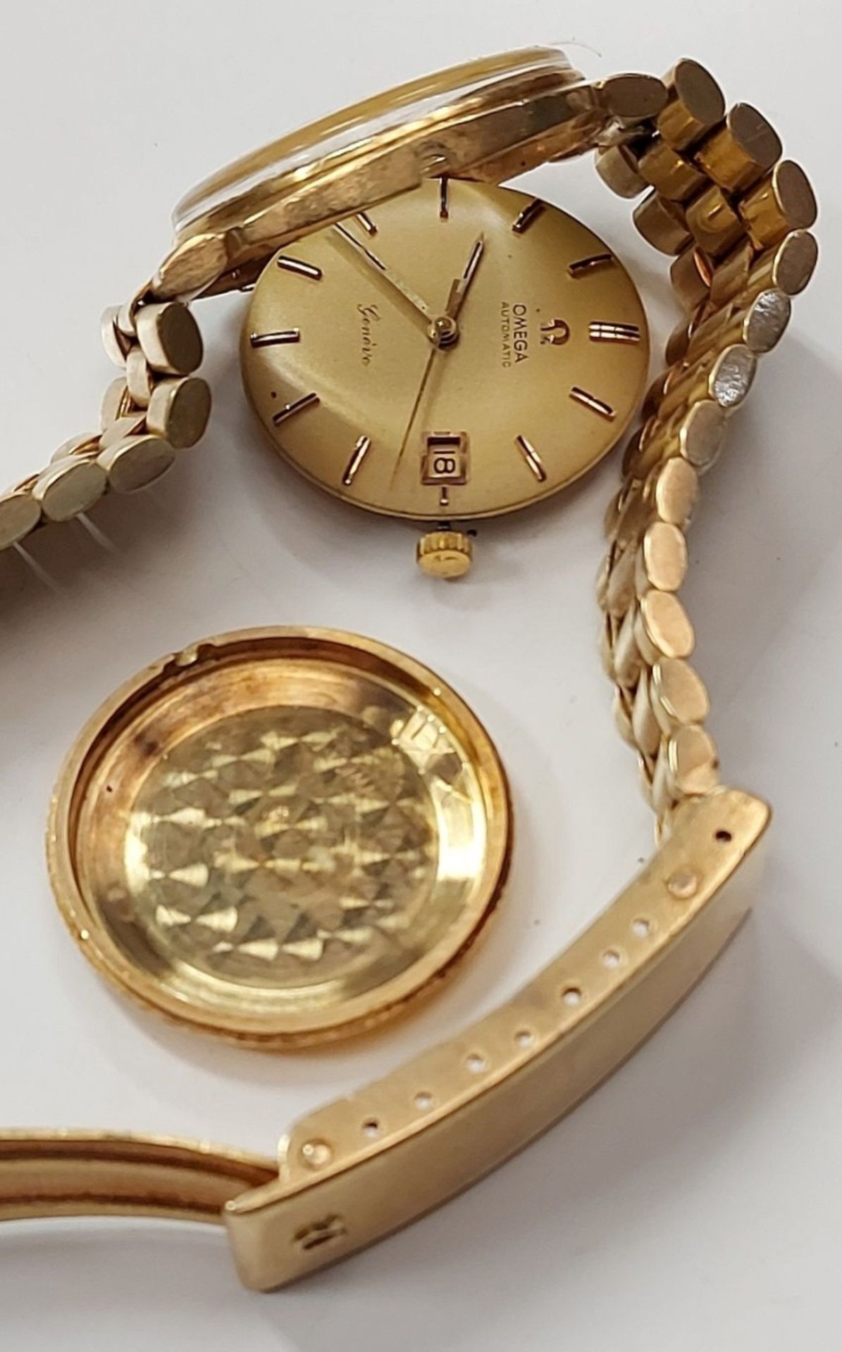 Schöne alte 750er 18K HAU OMEGA GENEVE AUTOMATIC HERRENUHR - Bild 8 aus 13