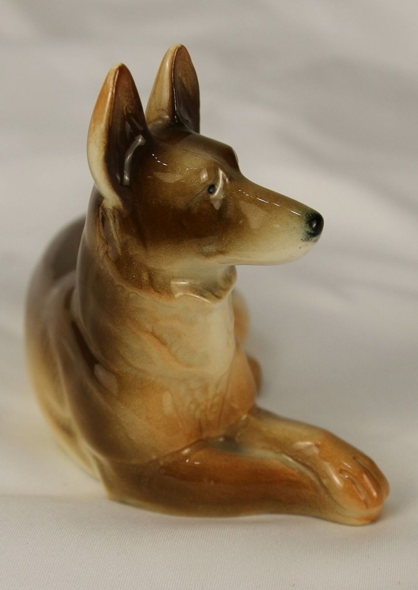 Kleiner feiner Hund Schäferhund Karmik Porzellan Art Déco - Image 3 of 5