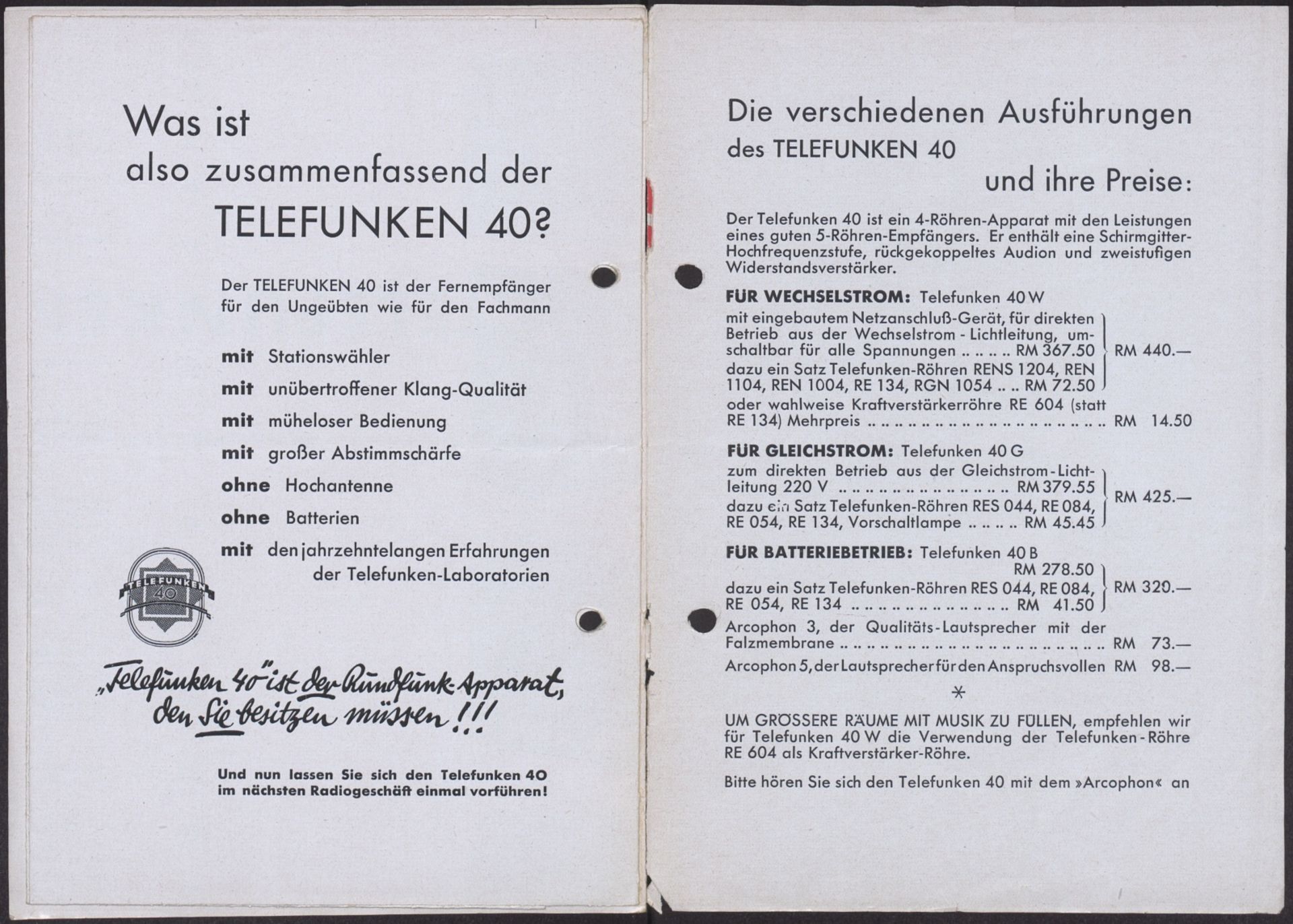 Antikes Röhrenradio Telefunken 40G Bakelitgehäuse, museale Rarität - Image 8 of 9