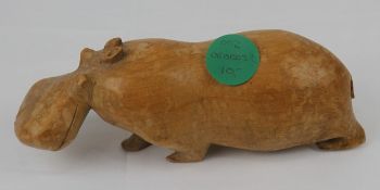 Schöne alte Schnitzkunst geschnitztes Flußpferd Holz