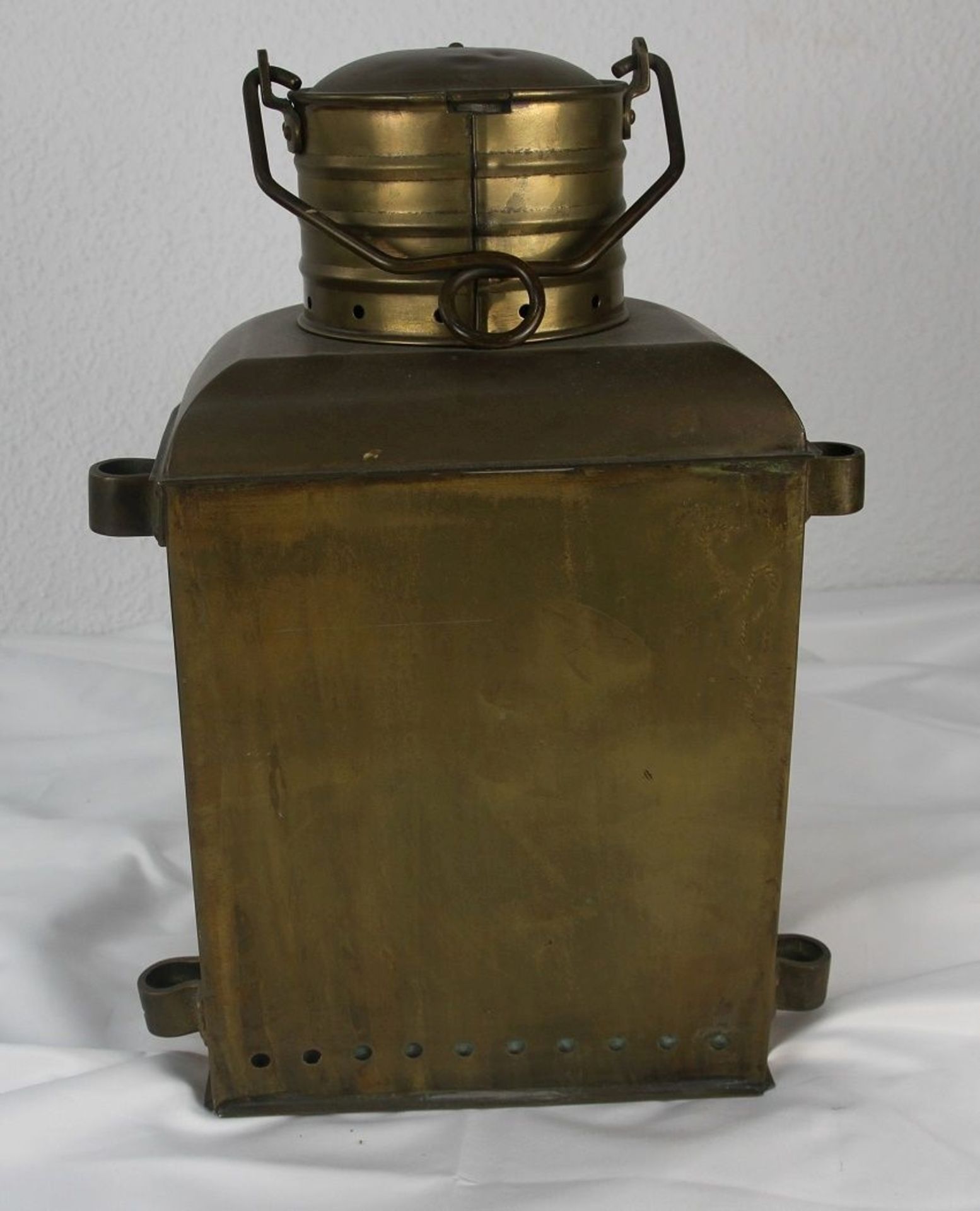 Aus Kapitänsnachlass - alte maritime Messinglampe H 44cm - Bild 5 aus 5