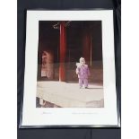 Gerahmte Fotografie, sign., "Peking-Kind im Sandsturm"