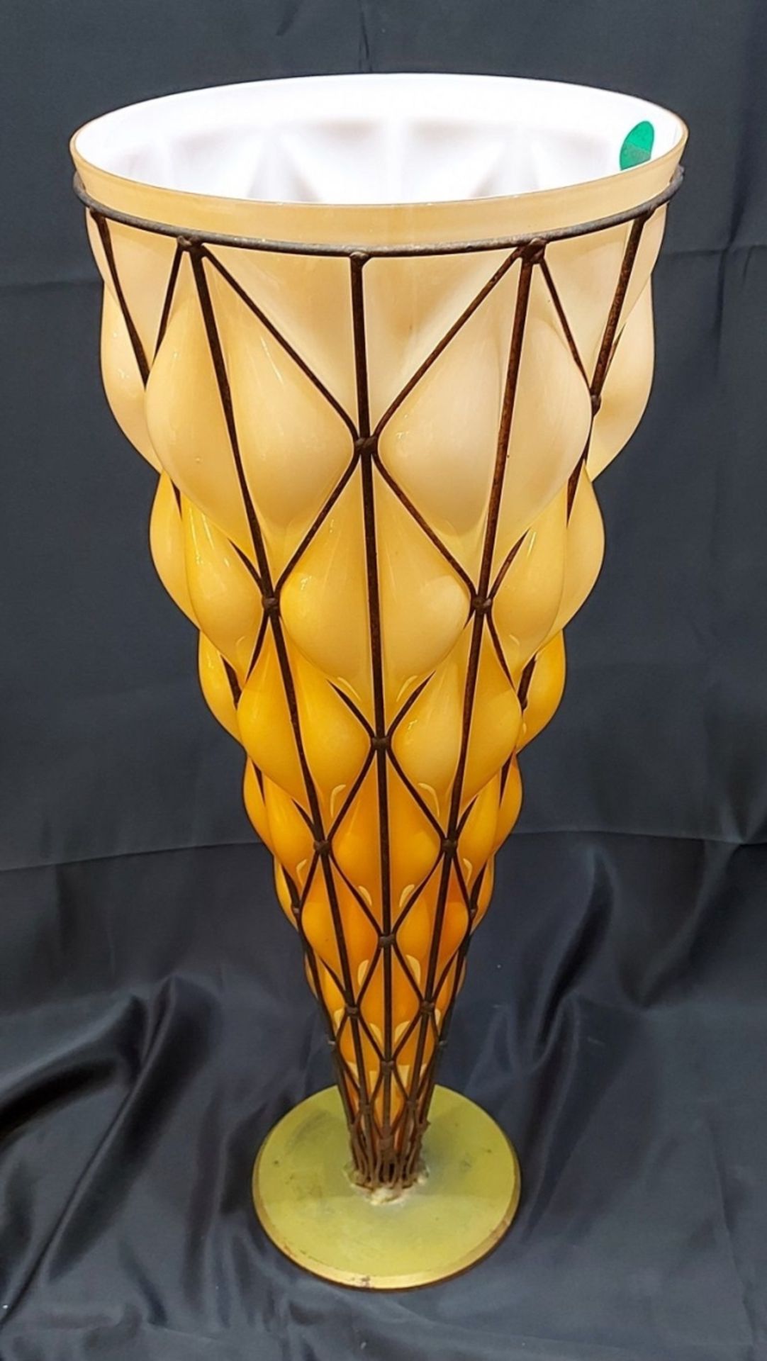 XXL Traumhaft schöne Glas Vase riesige Vase in Metallmontur verm. Murano o. Daum - Bild 11 aus 11