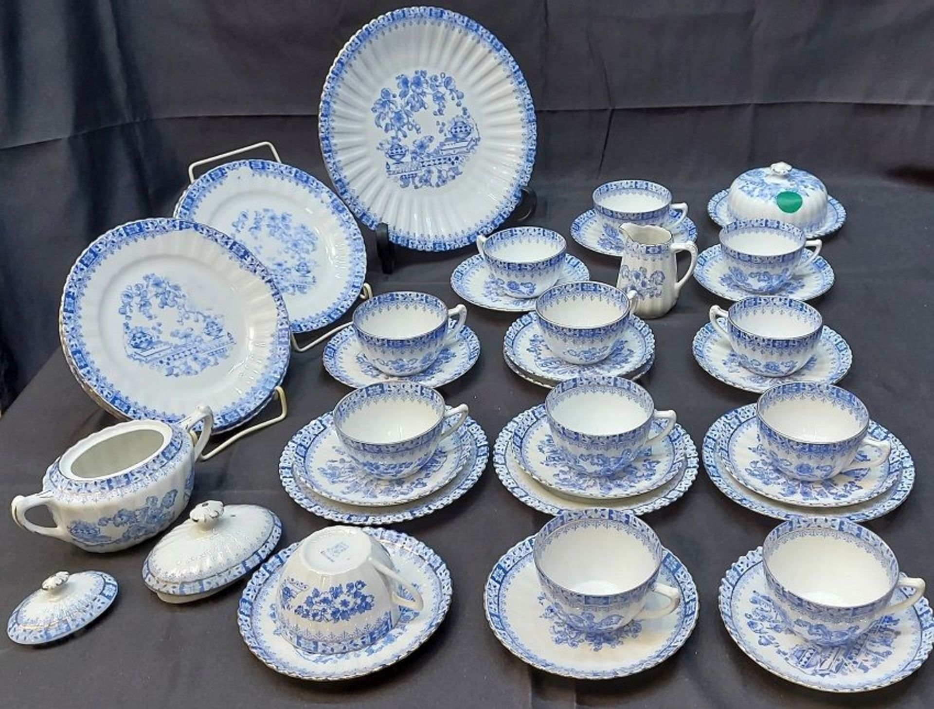 Restporzellan 36-teiliges China Blau Service - Image 2 of 5