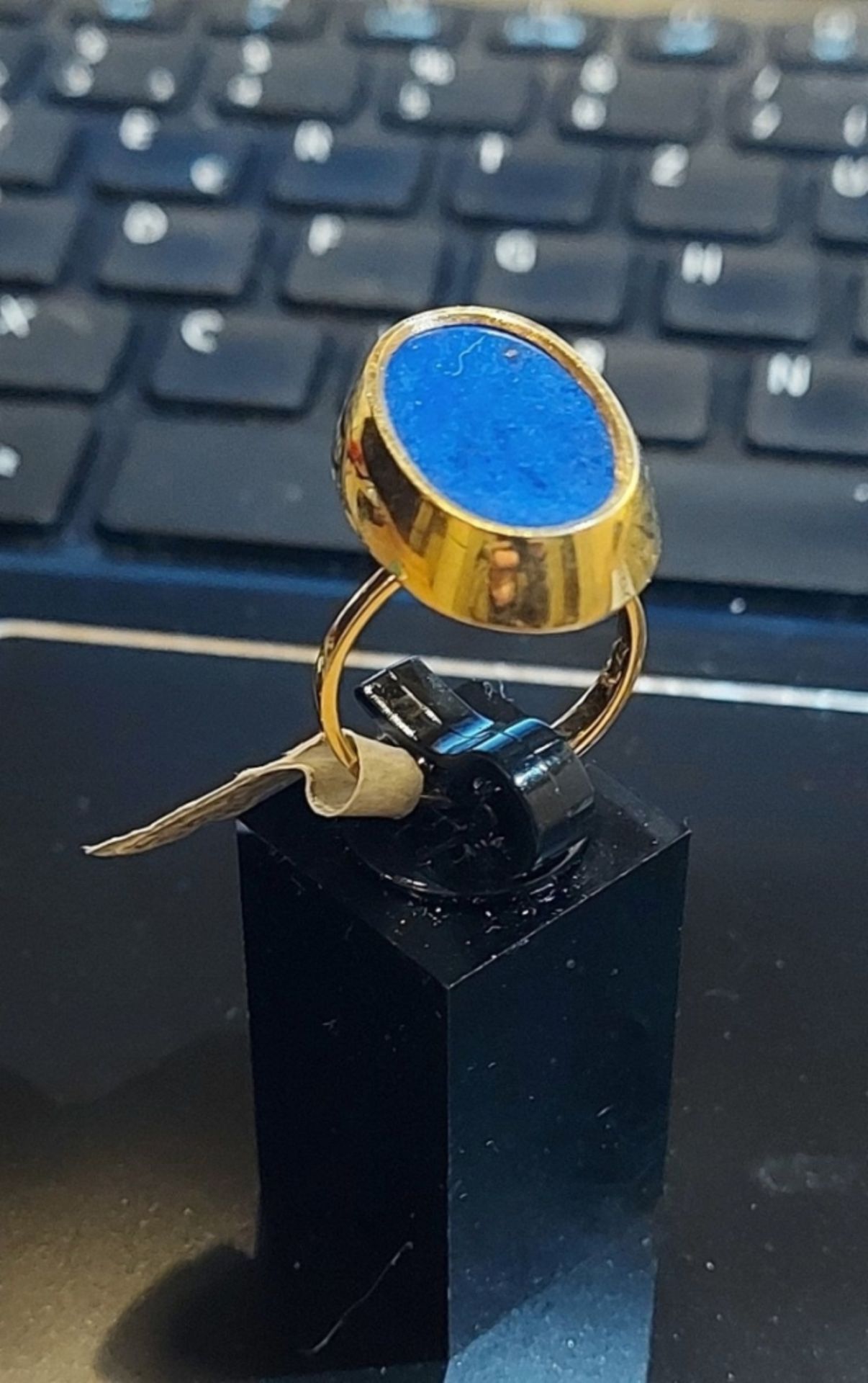 Toller Damenring Lapis Lapislazuli 585 GG 14K wie neu - Bild 3 aus 5