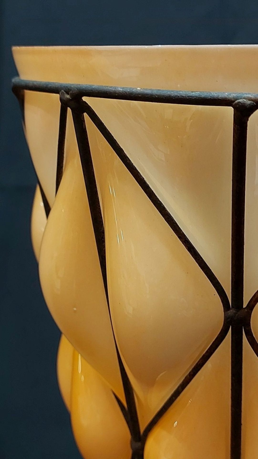 XXL Traumhaft schöne Glas Vase riesige Vase in Metallmontur verm. Murano o. Daum - Bild 2 aus 11