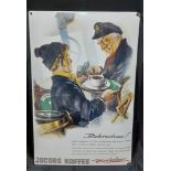 Altes Emaille-Schild Jacobs Kaffee "Wahrschau!"