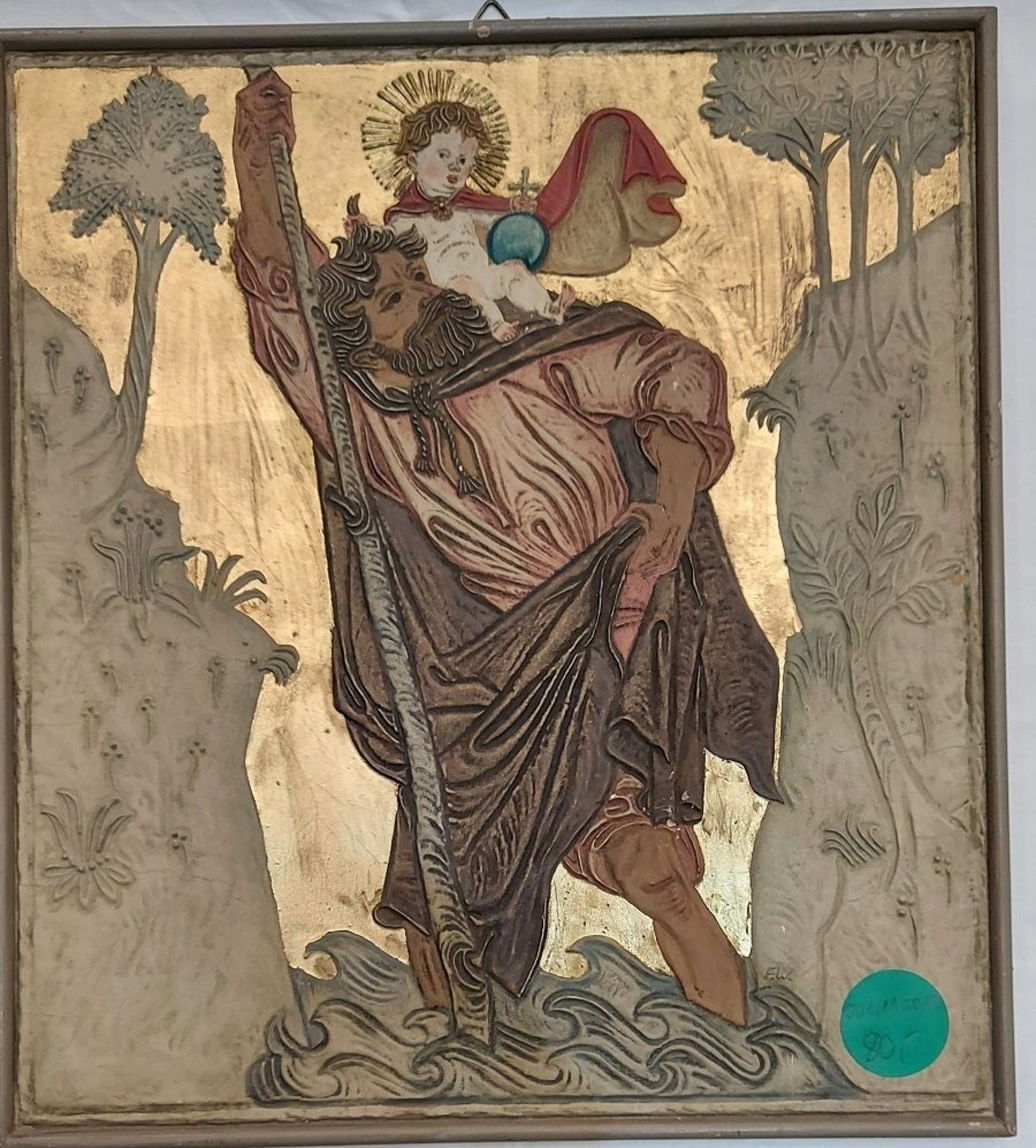 Altes Ton Relief Heiligenbild Hlg. Florian - Bild 6 aus 6